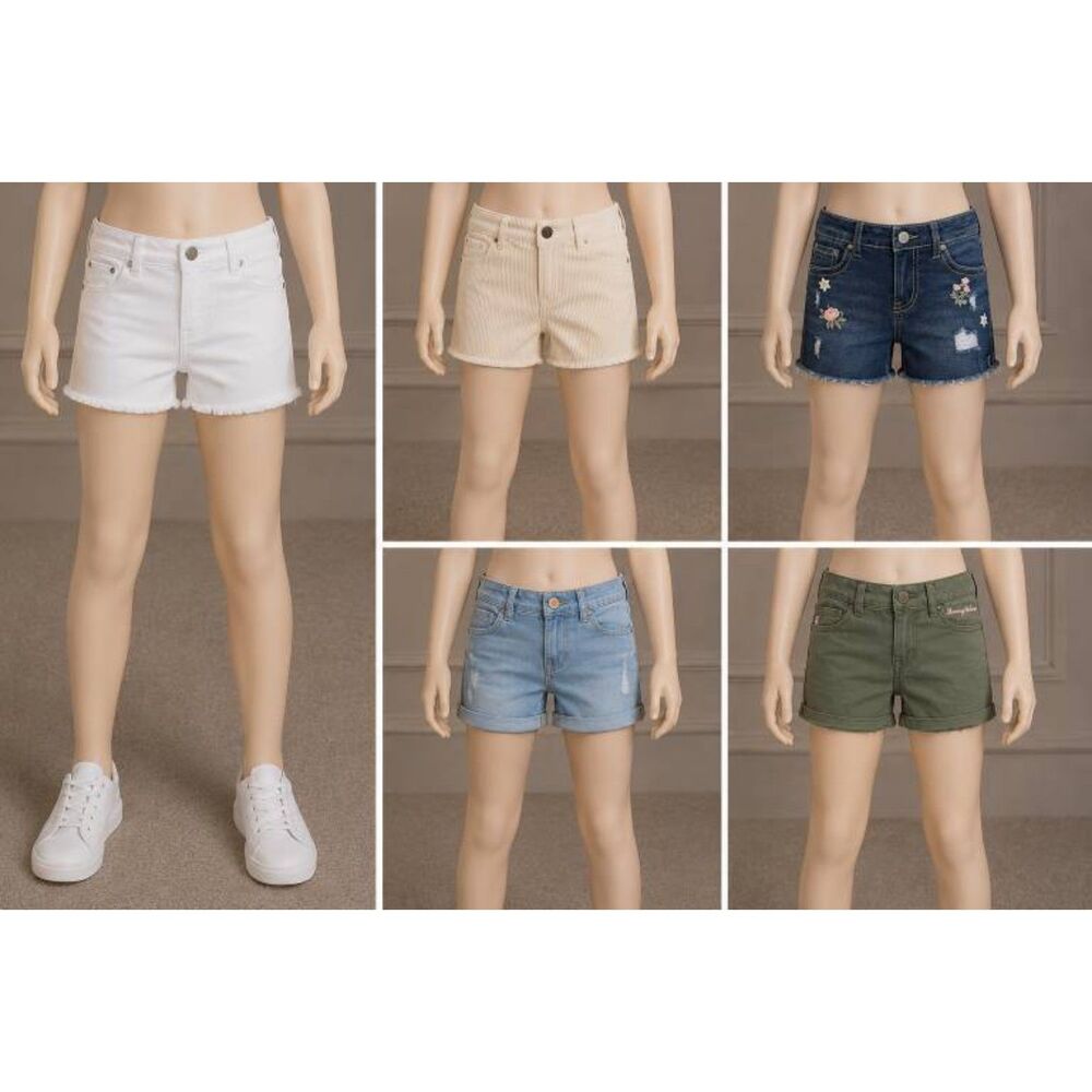 Girls Shorts Lot of 5 - RSQ Denim & Corduroy, Tommy Bahama Olive Green Sz 7/8